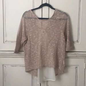 Lightweight 3/4 sleeve Small Sweater sheer back